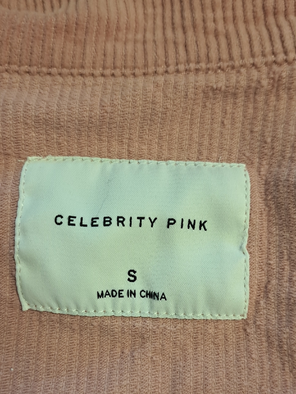 Women's Corduroy Snap Jacket - Dusty Rose S Ptp 21" - Picture 6 of 7